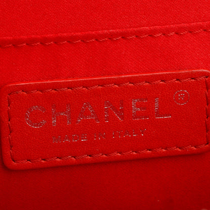 Chanel Red Quilted Lambskin Leather Pocket Box Camera Bag
