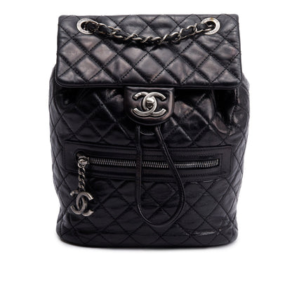 Chanel Black Quilted Calfskin Leather Small Salzburg Mountain Backpack