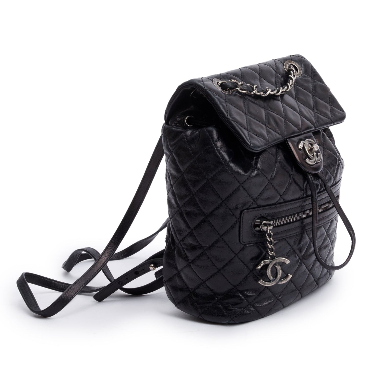 Chanel Black Quilted Calfskin Leather Small Salzburg Mountain Backpack