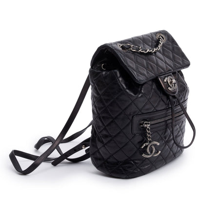 Chanel Black Quilted Calfskin Leather Small Salzburg Mountain Backpack