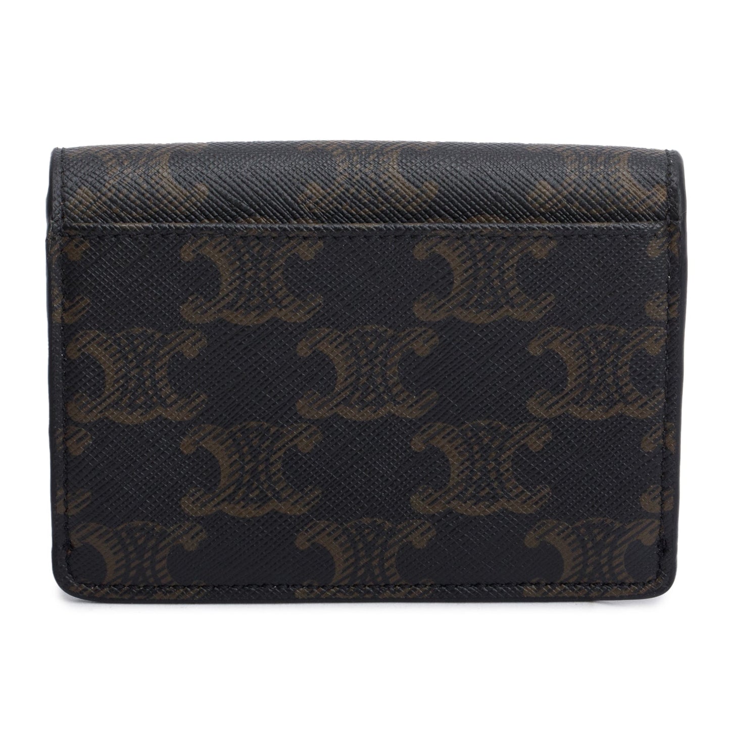 Celine 2023 Brown Triomphe Canvas Flap Card Holder