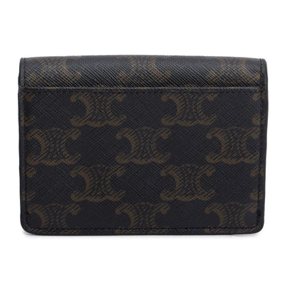 Celine 2023 Brown Triomphe Canvas Flap Card Holder