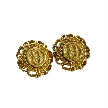 Dior Earring Gold Plated gold CD logo Women