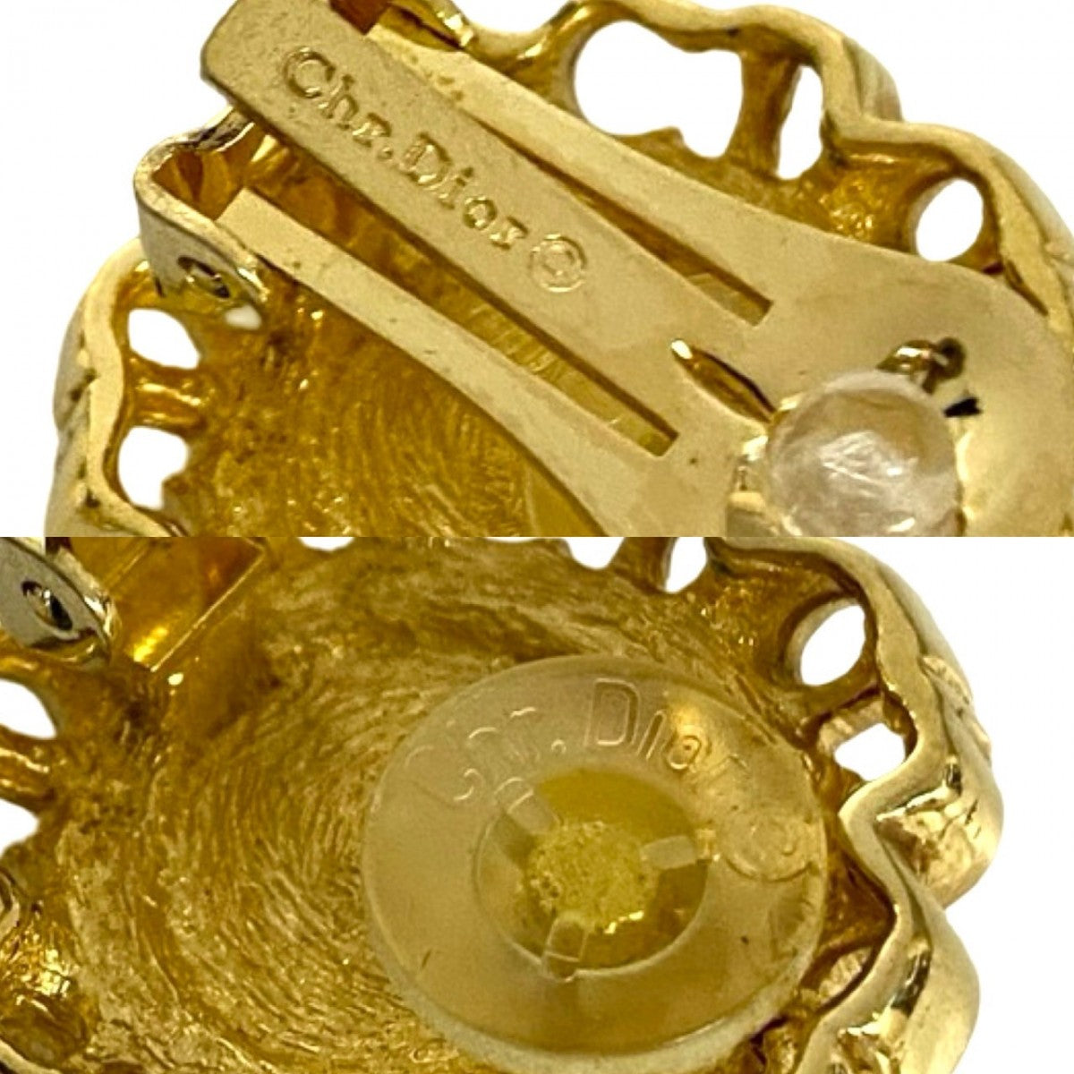 Dior Earring Gold Plated gold CD logo Women