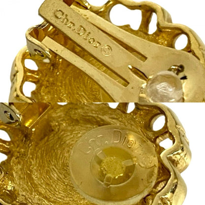 Dior Earring Gold Plated gold CD logo Women