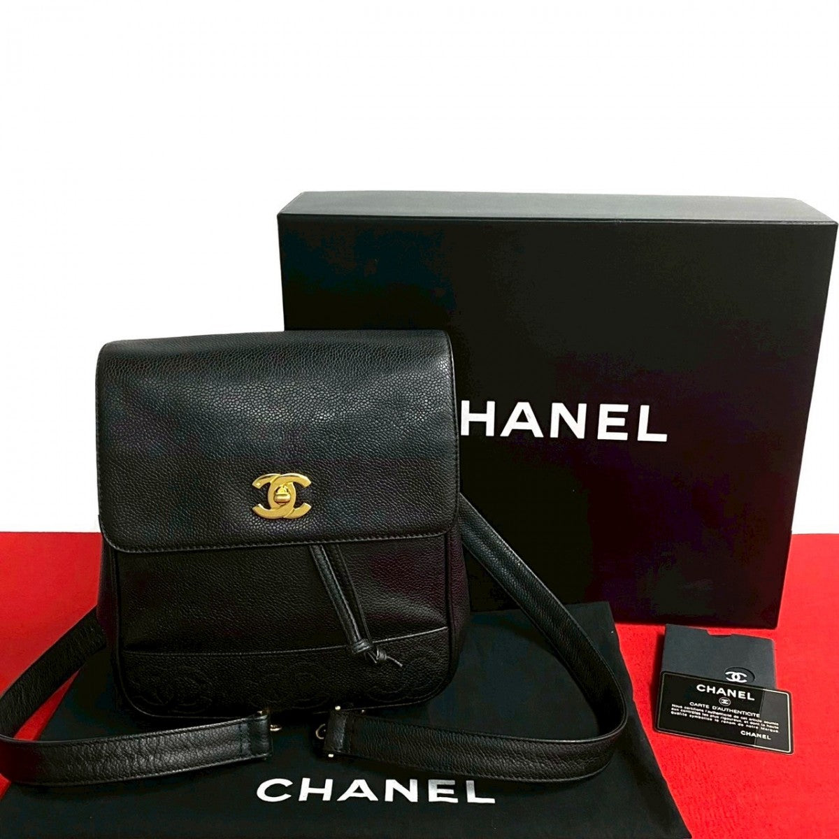 CHANEL Backpack Matt caviar skin black Trip Luco co Women
