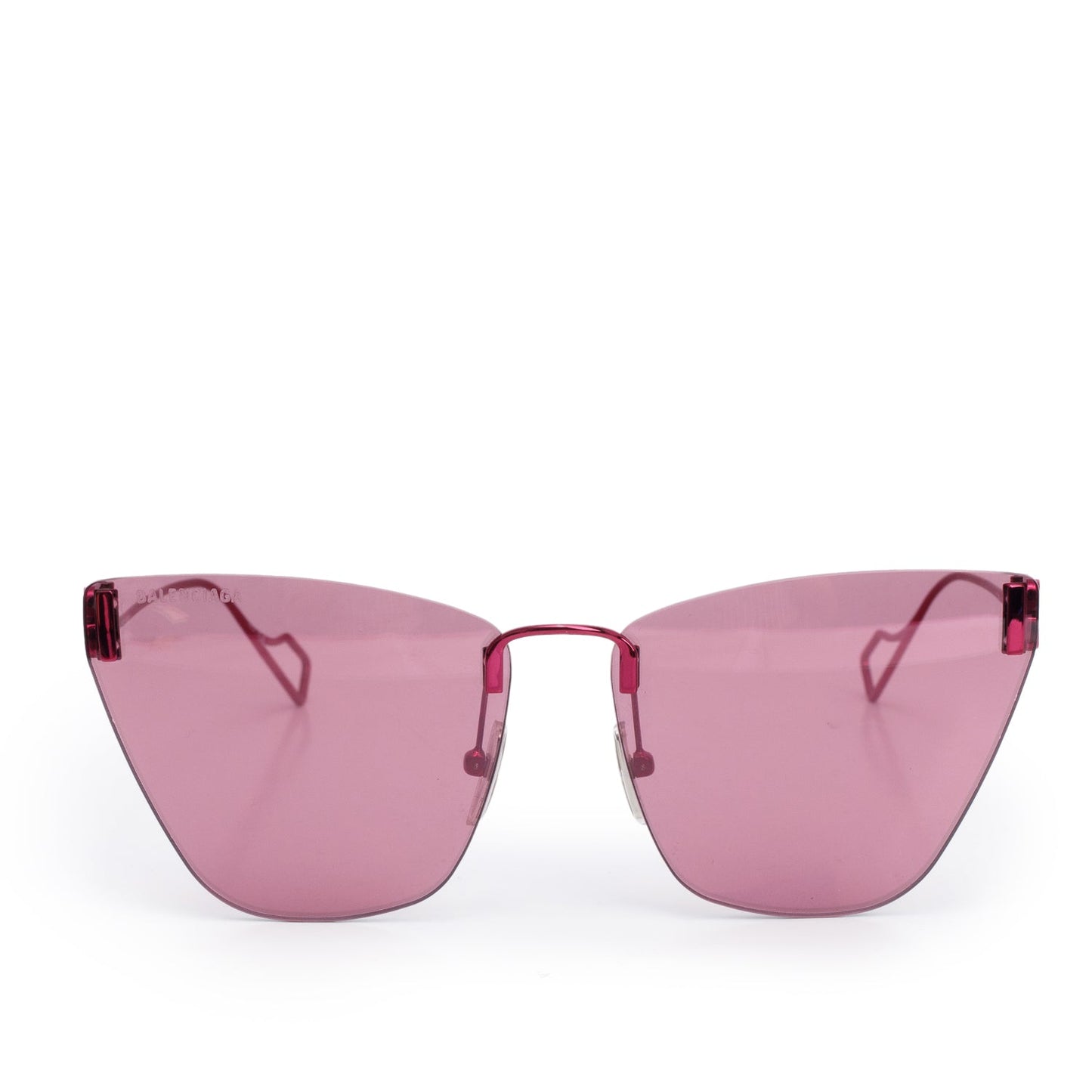 Balenciaga BB0111S Purple Light Rimless Cat-Eye Sunglasses