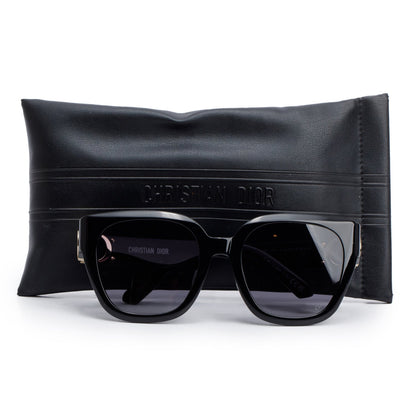Christian Dior Black Acetate 30montaigne S10F Square Sunglasses