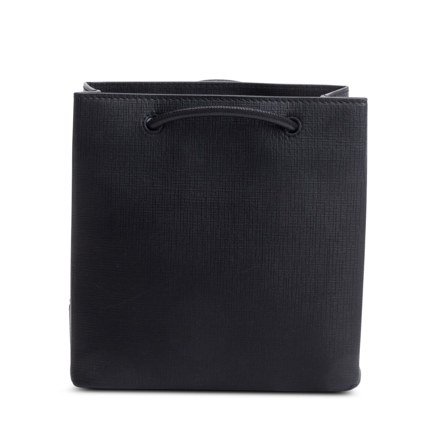 Balenciaga Black Calfskin Leather XXS Logo Leather Shopping Tote