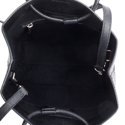 Balenciaga Black Calfskin Leather XXS Logo Leather Shopping Tote