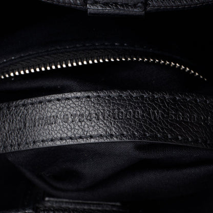 Balenciaga Black Calfskin Leather XXS Logo Leather Shopping Tote