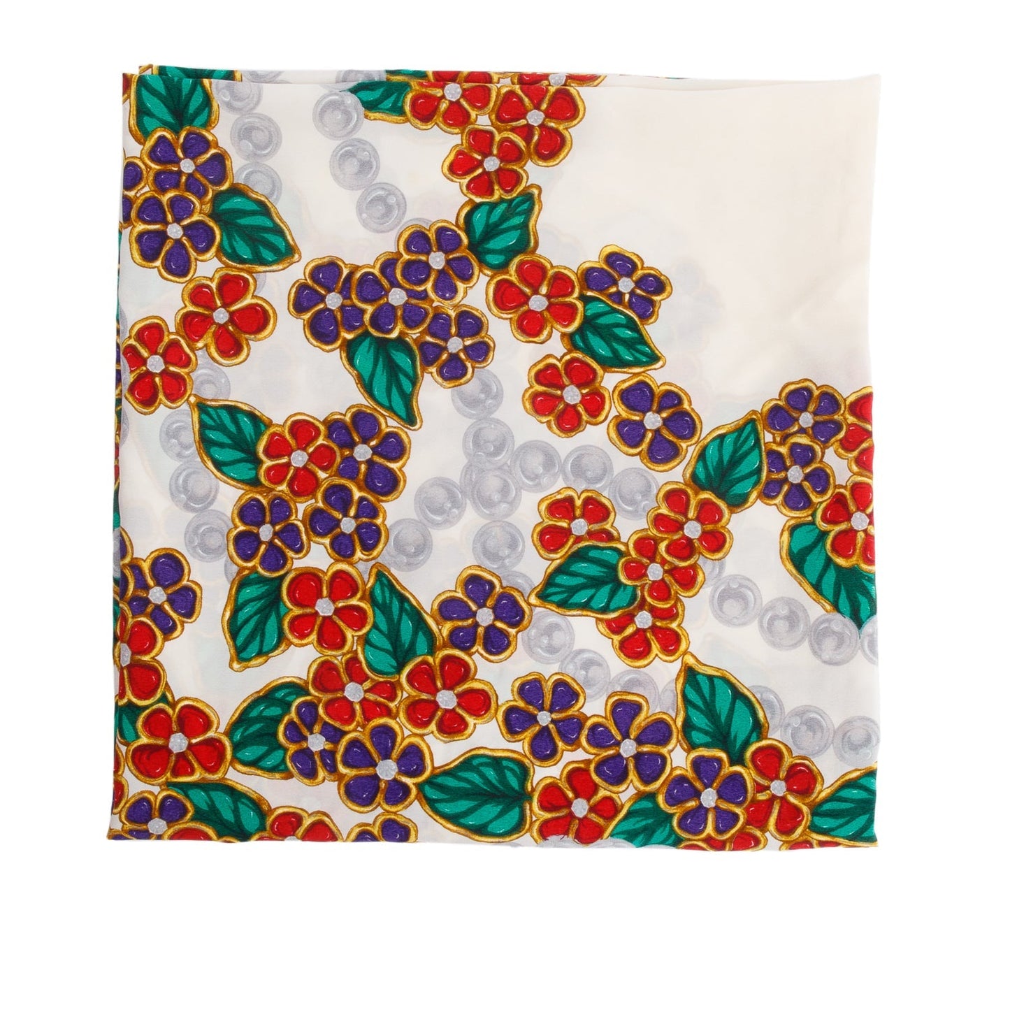Chanel Neutral/Multicolor Printed Square Silk Stole Scarf