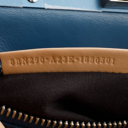 Fendi Beige Calfskin Leather Medium Peekaboo Blue Ribbon Bag