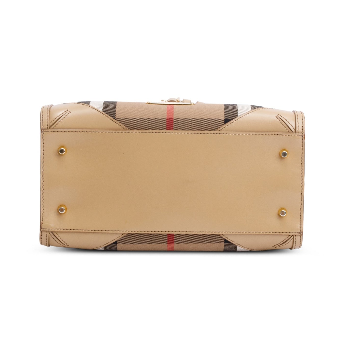 Burberry Beige Leather House Check Bridle Chester Bowler Bag
