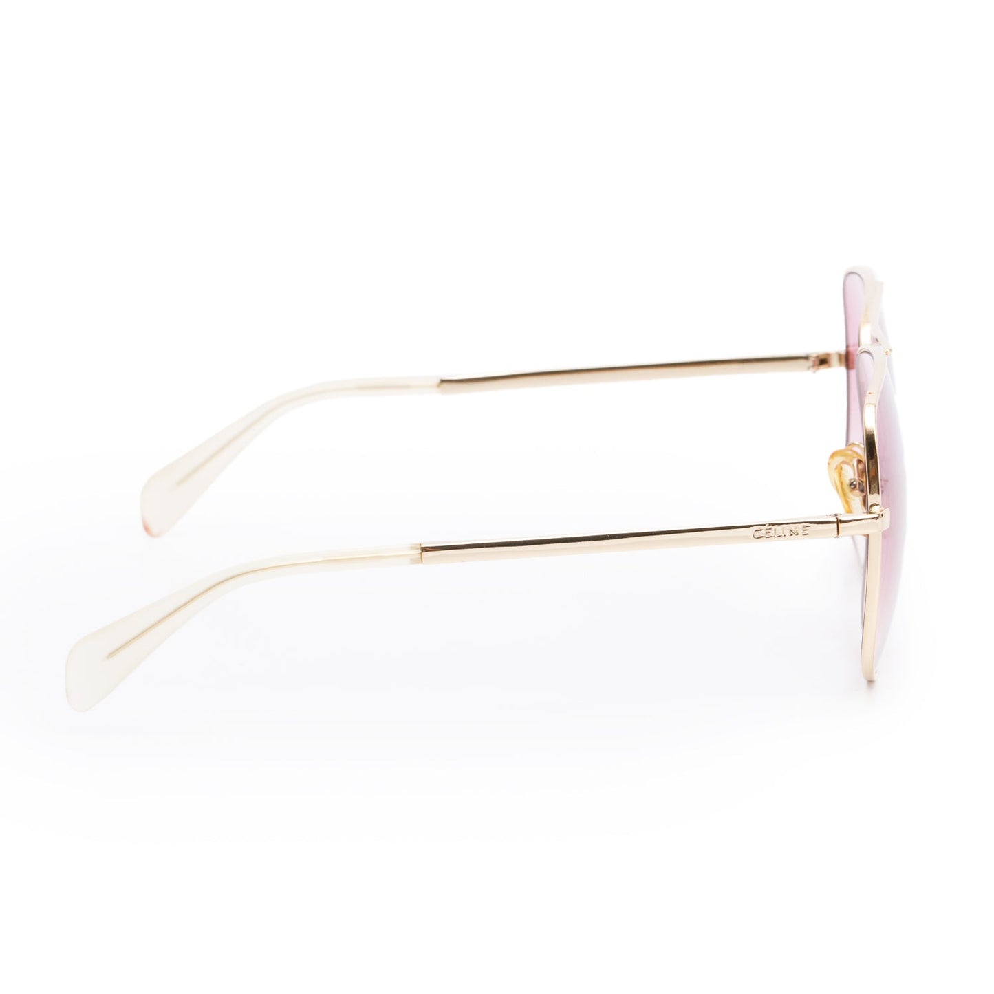 Celine CL41808/S Gold Tone Metal Square Aviator Sunglasses