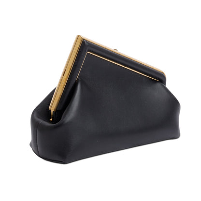 Fendi Black Nappa Leather Small Fendi First Bag