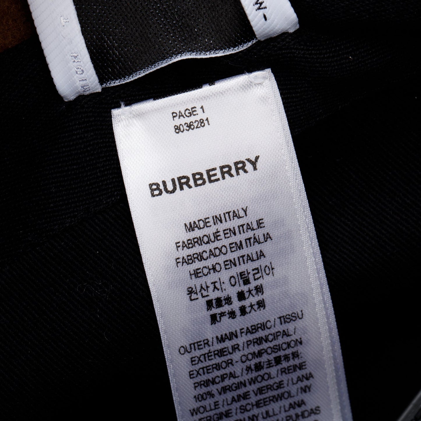 Burberry Check Wool Bucket Hat, Size XL