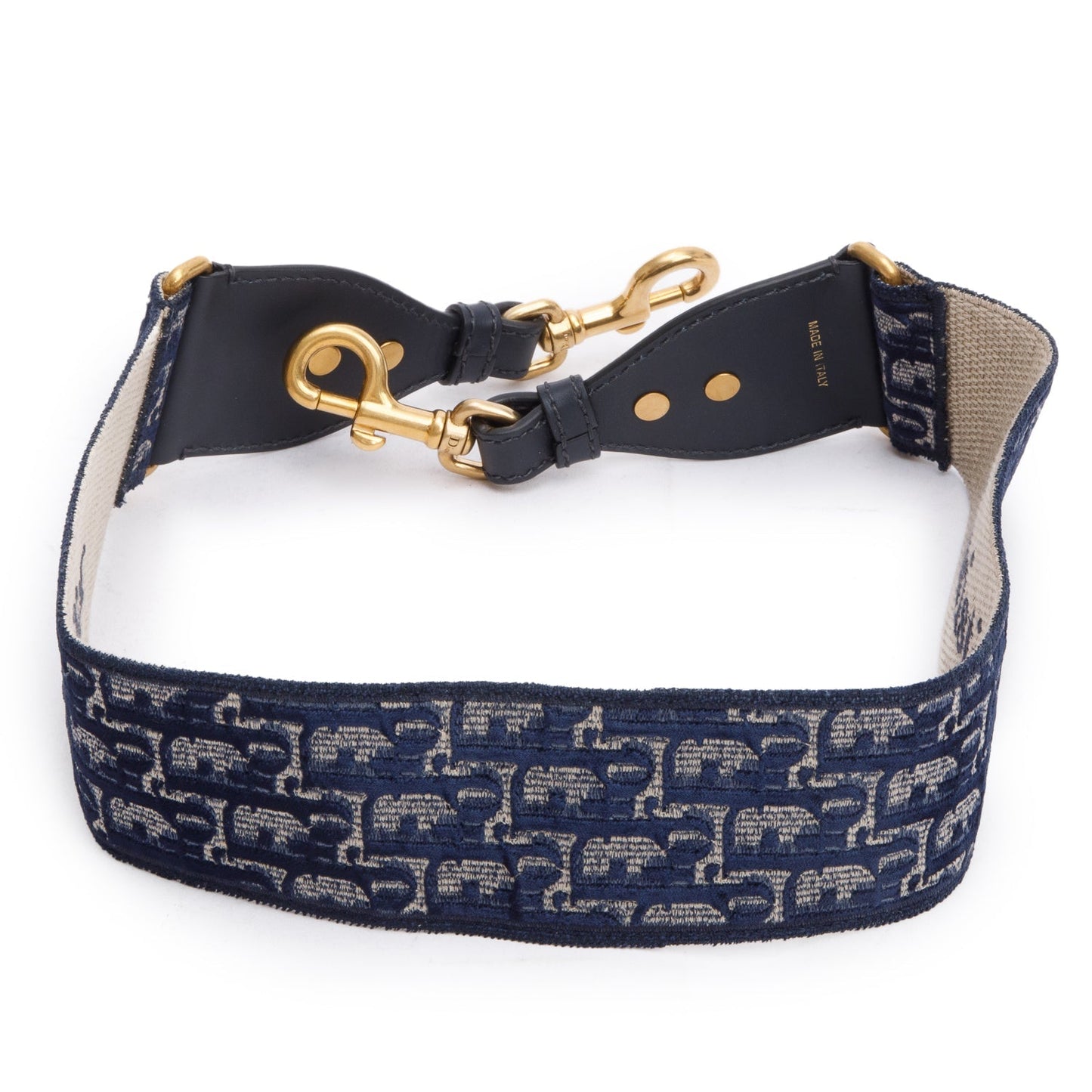 Christian Dior Navy/Beige Oblique Woven Shoulder Strap