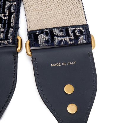 Christian Dior Navy/Beige Oblique Woven Shoulder Strap