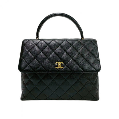 CHANEL Handbag Matt caviar skin black COCO Mark Matrasse Women