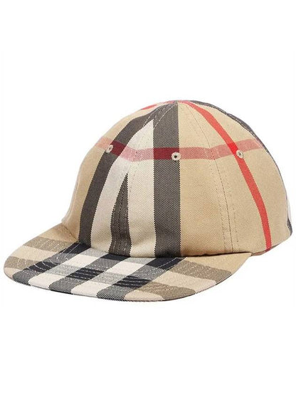 Luxury Burberry Reversible Vintage Check Cotton Ball Cap Archive Beige
