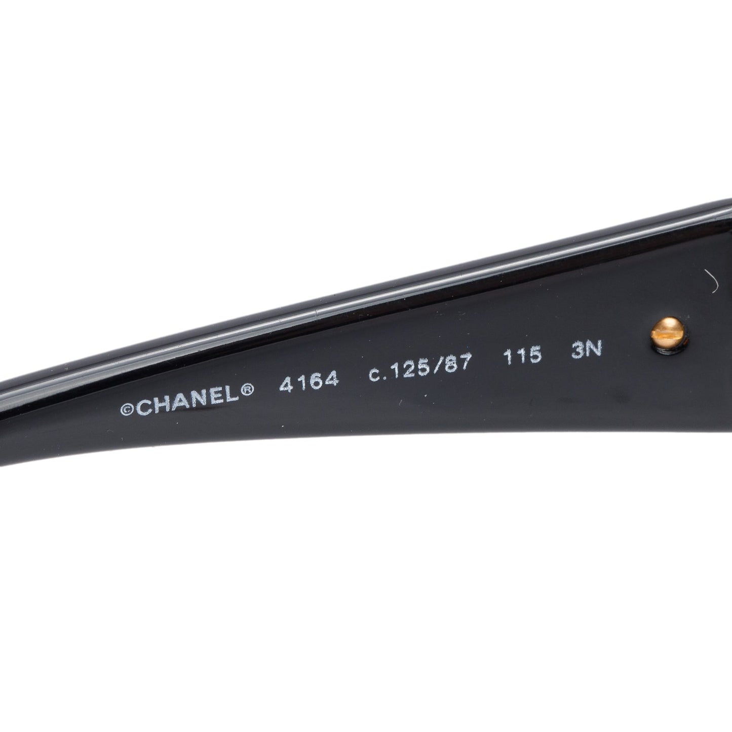 Chanel 4164 Black Acetate Enamel Camellia Shield Sunglasses