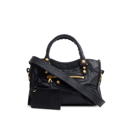 Balenciaga Black Agneau Leather Classic Mini City Bag