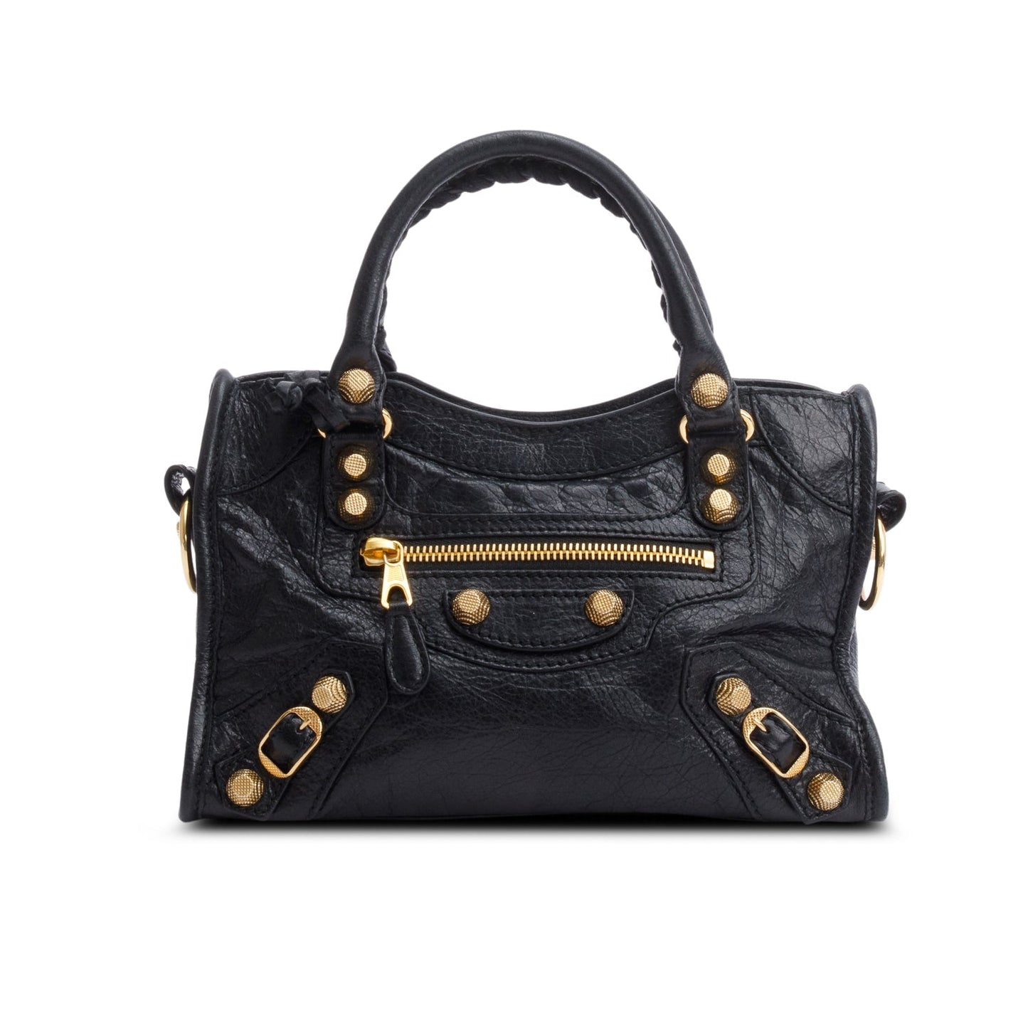 Balenciaga Black Agneau Leather Classic Mini City Bag