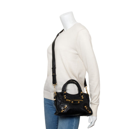 Balenciaga Black Agneau Leather Classic Mini City Bag