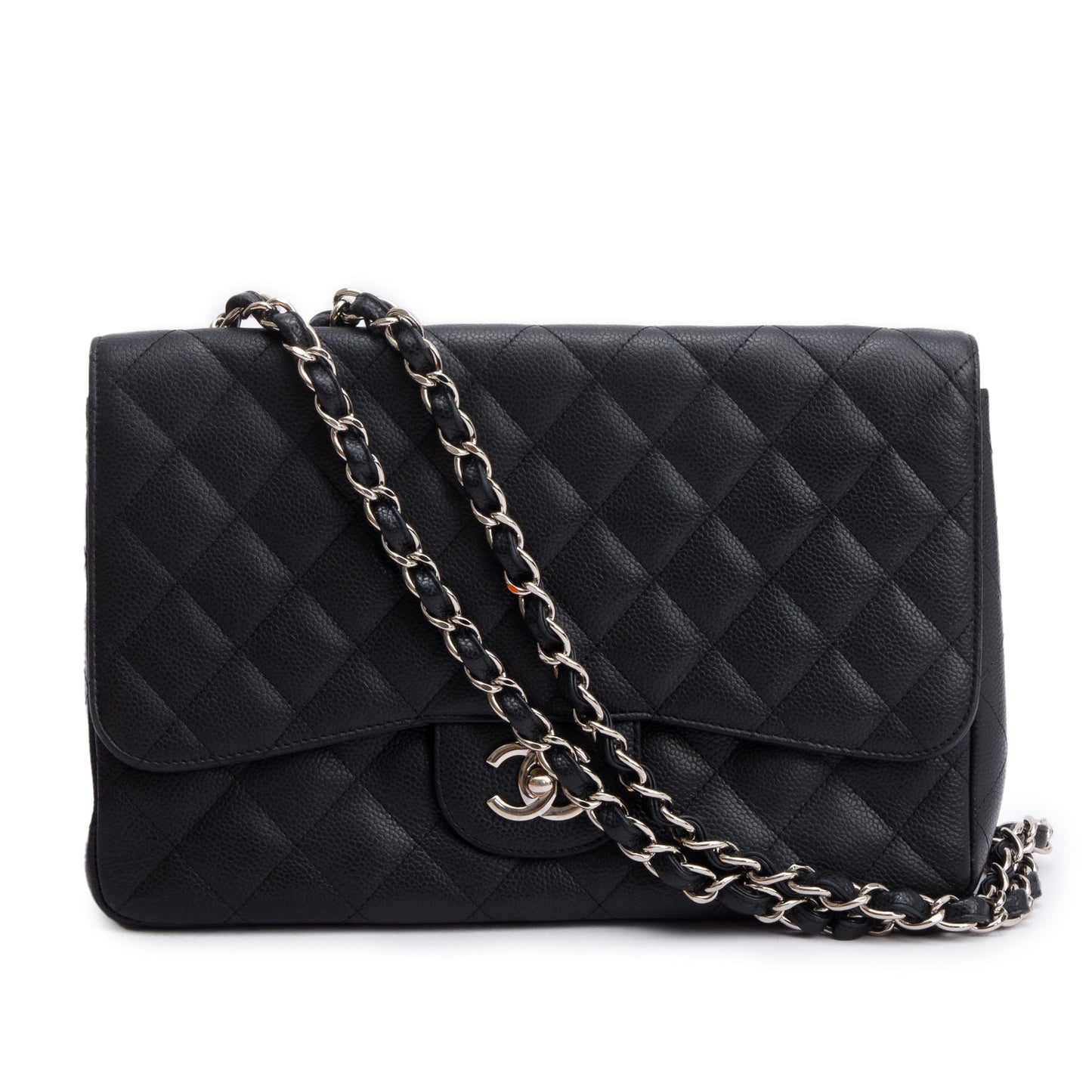 Chanel Black Caviar Classic Jumbo Single Flap Bag