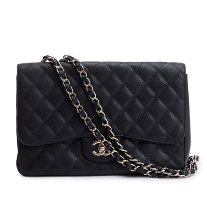 Chanel Black Caviar Classic Jumbo Single Flap Bag
