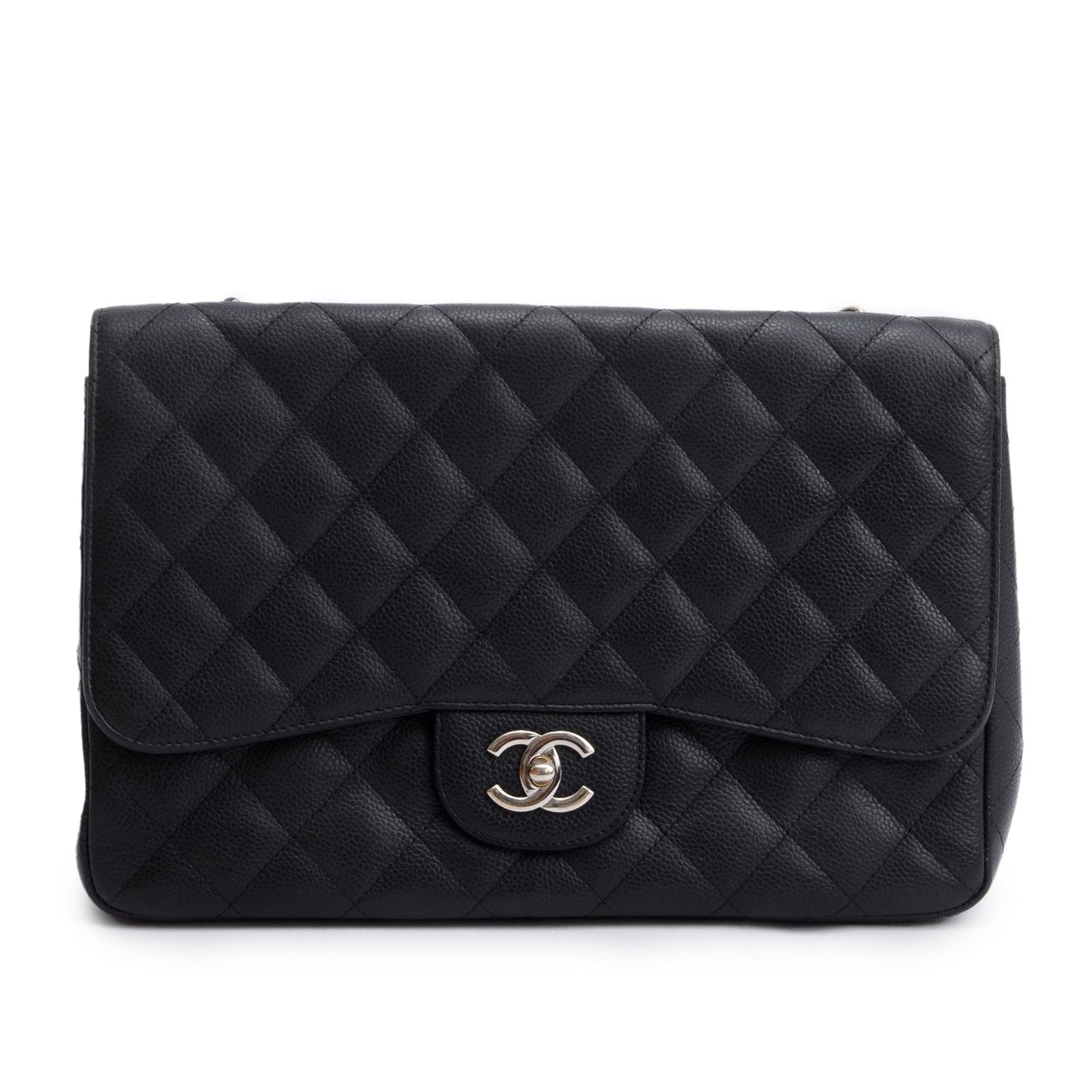 Chanel Black Caviar Classic Jumbo Single Flap Bag