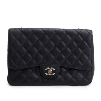 Chanel Black Caviar Classic Jumbo Single Flap Bag