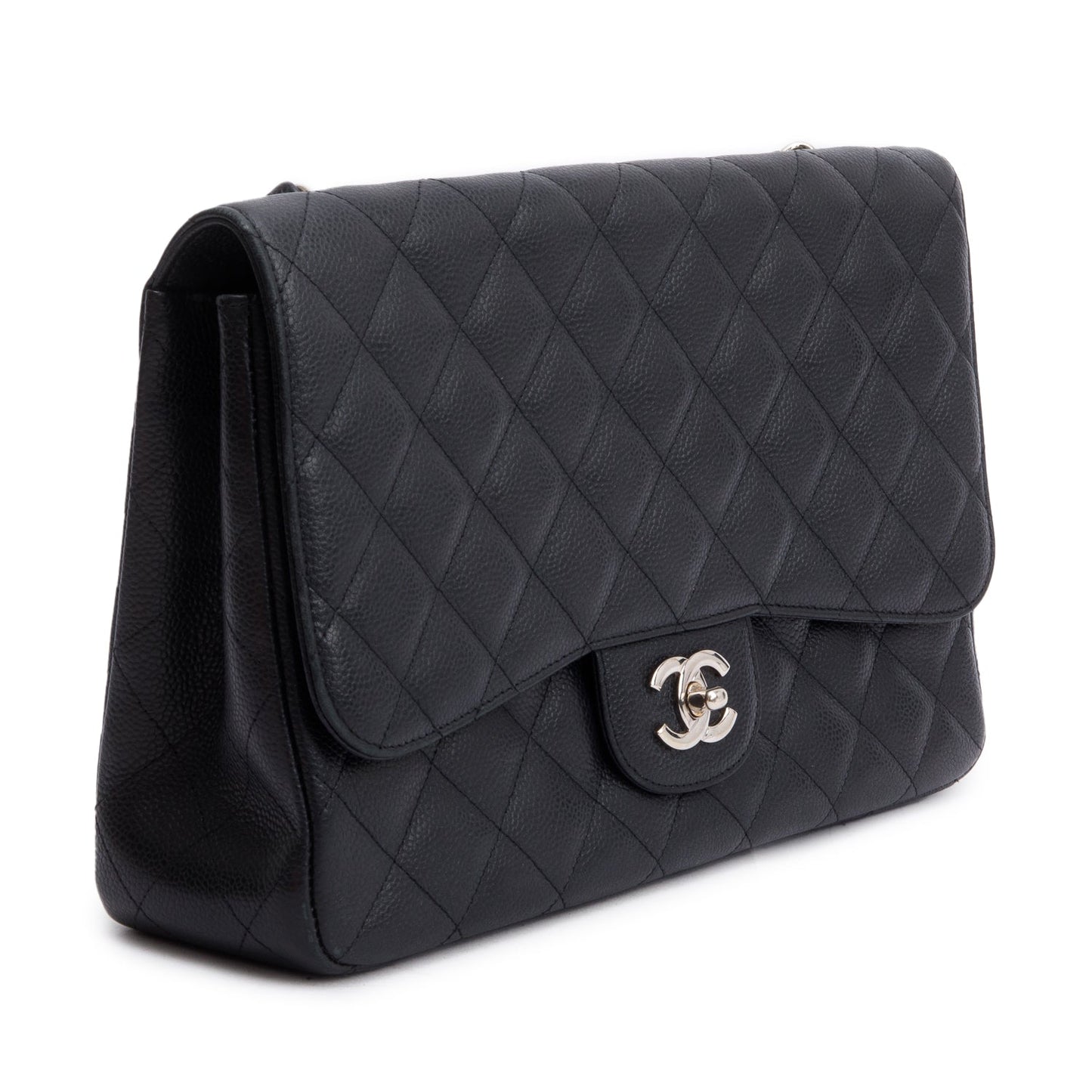 Chanel Black Caviar Classic Jumbo Single Flap Bag