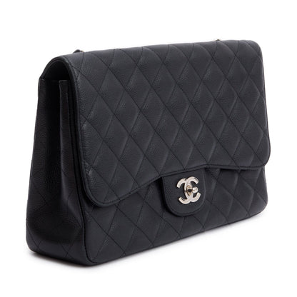 Chanel Black Caviar Classic Jumbo Single Flap Bag