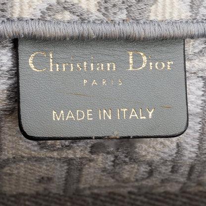 Christian Dior 2020 Grey Oblique Embossed Leather Medium Book Tote