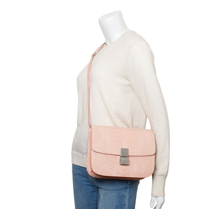 Celine Pink Lizard Medium Classic Box Flap Bag