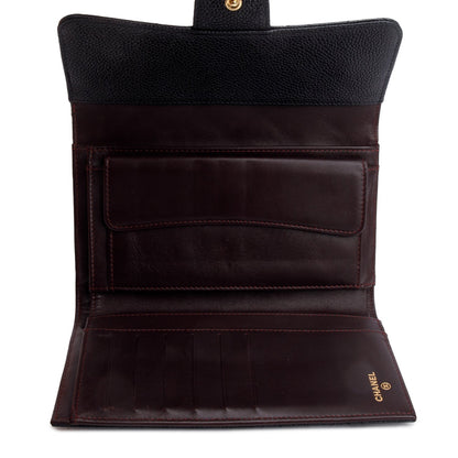 Chanel Black Caviar Leather Medium Trifold Wallet