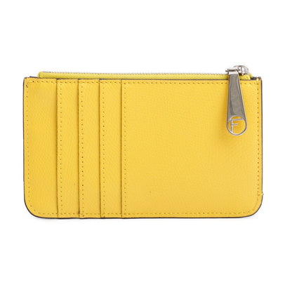 Fendi Yellow Leather Key Case Pouch
