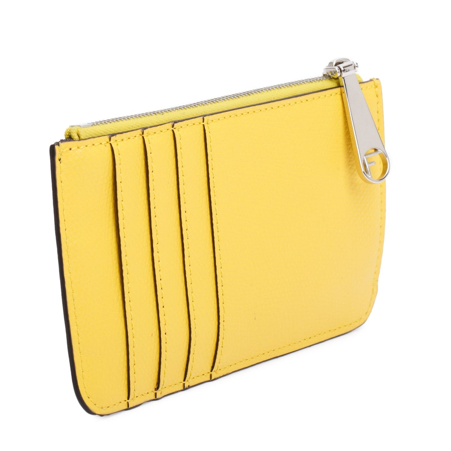 Fendi Yellow Leather Key Case Pouch