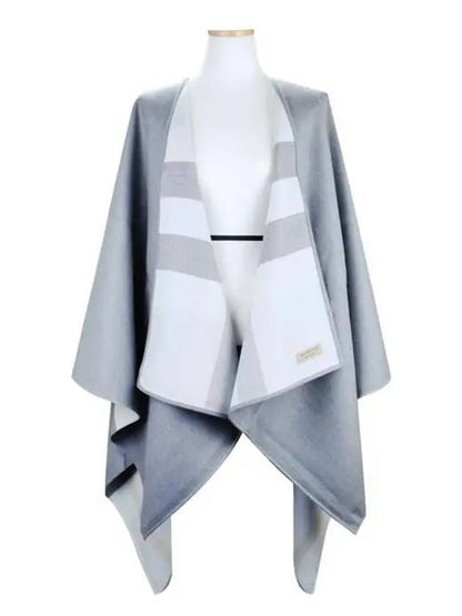Luxury Burberry WoMen's Check Reversible Wool Cape Grey