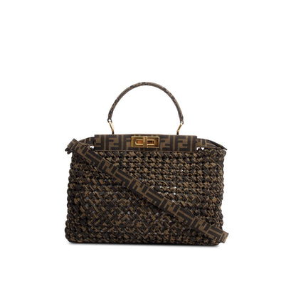 Fendi FF Zucca Woven Interlace Medium Peekaboo Bag