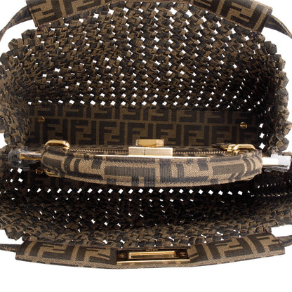 Fendi FF Zucca Woven Interlace Medium Peekaboo Bag