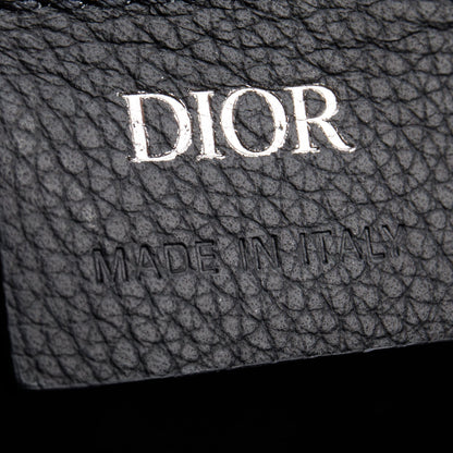 Christian Dior 2024 Black Calfskin Leather Oblique Mini Saddle Messenger Bag