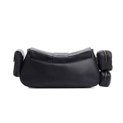 Christian Dior Black Leather Street Chic Columbus Cargo Shoulder Bag
