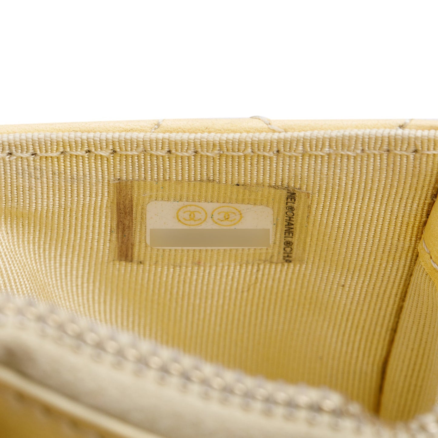 Chanel 2020 Yellow Quilted Lambskin Leather CC Zipped Card Holder
