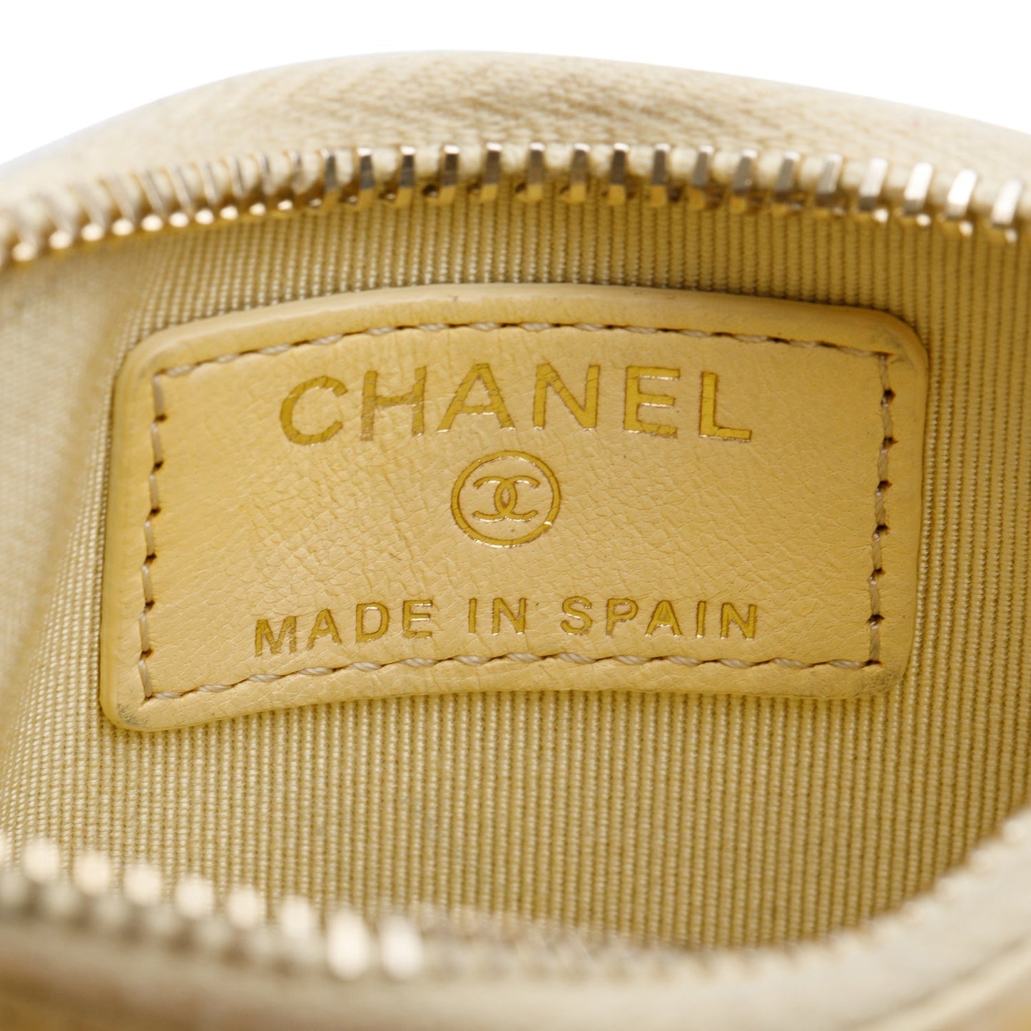Chanel 2020 Yellow Quilted Lambskin Leather CC Zipped Card Holder