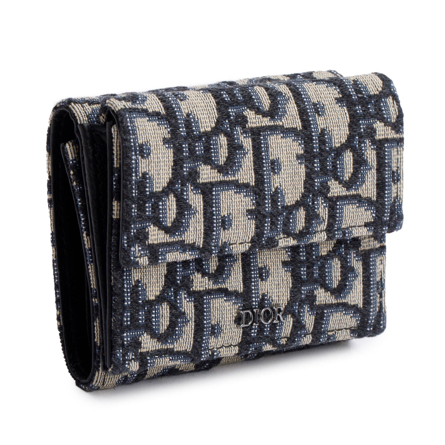 Christian Dior 2020 Oblique Jacquard Trifold Compact Wallet