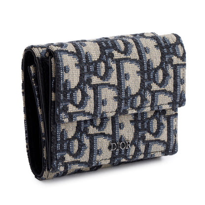 Christian Dior 2020 Oblique Jacquard Trifold Compact Wallet