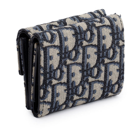 Christian Dior 2020 Oblique Jacquard Trifold Compact Wallet